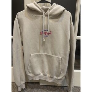 Poppi Soda Hoodie Tan Size Medium Unisex Wanna Get Juicy Comfy Lounge
